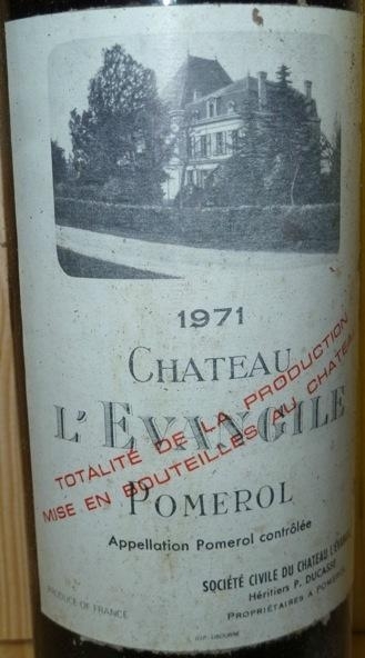 Pomerol – Chateau L’Evangile Rouge 1971 (Bordeaux)